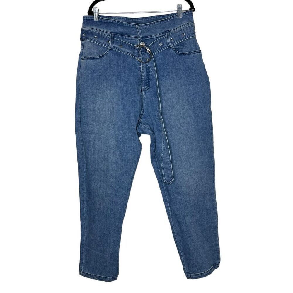 NWT Soncy Plus‎ Size High Rise Belted Jeans 3X